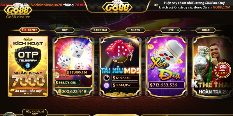 Danh sách các sản phẩm cá độ tiêu biểu tại Go88 